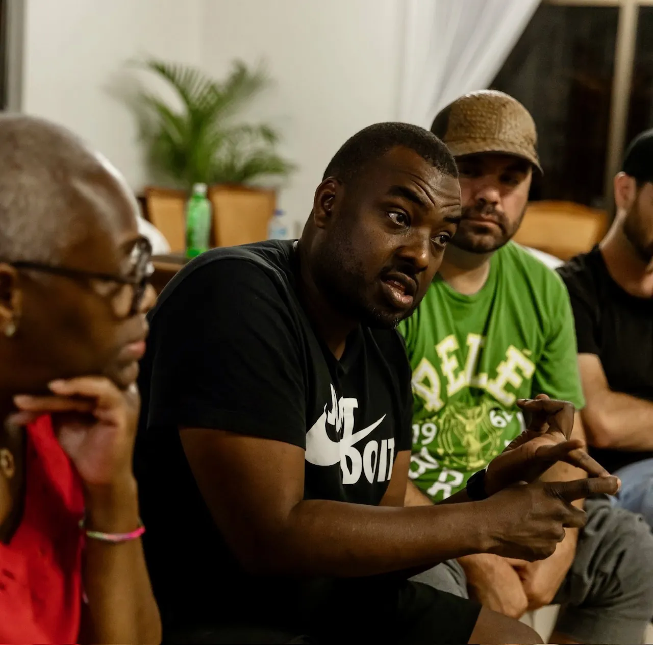 Retreat participants in discussion during a group session at one of our Costa Rica retreat venues